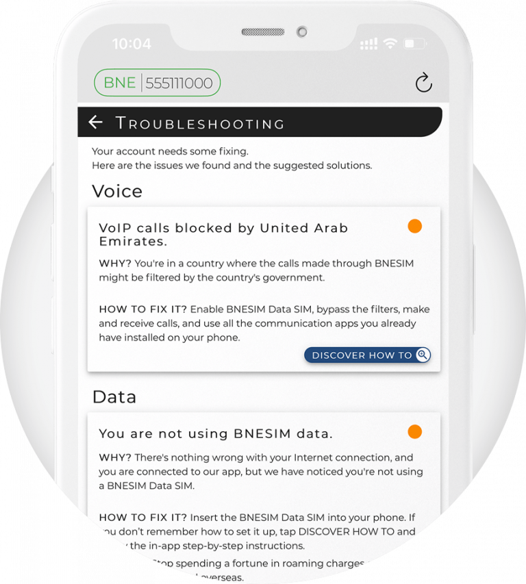 In-app troubleshooting